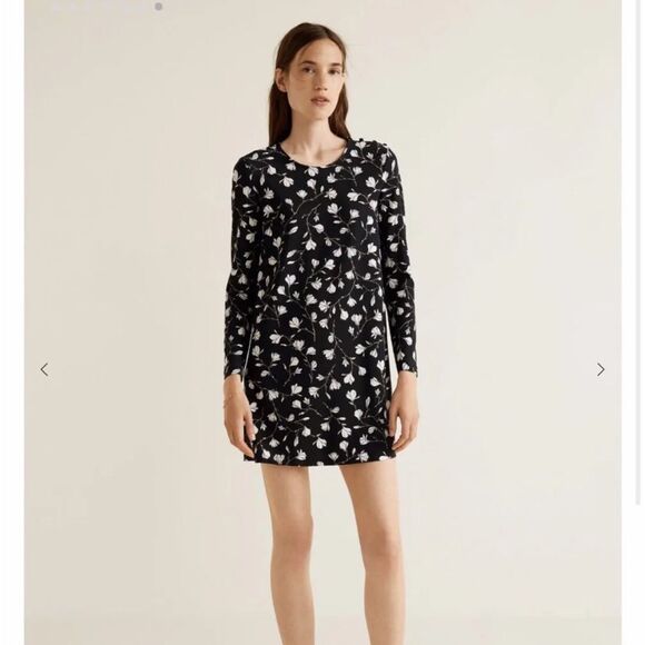 NWT Mango Buttoned Shoulder Dress Floral Sz 6 - Picture 2 of 10